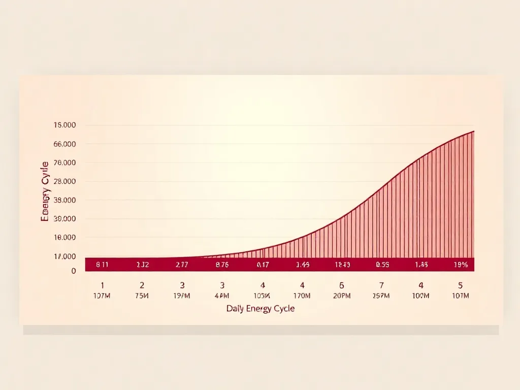 A professional, clean scientific chart showing a daily energ
