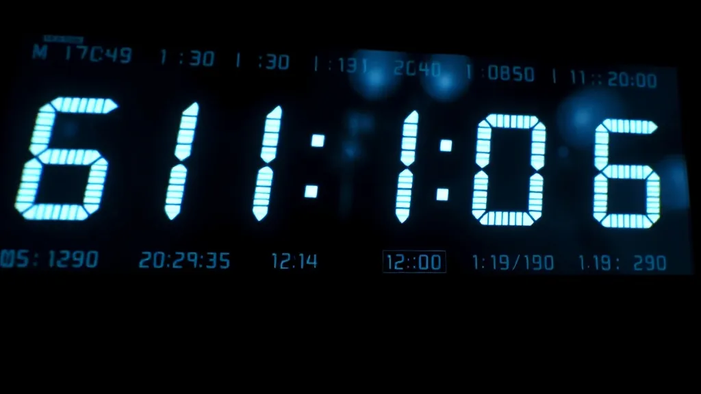 A high-tech digital clock display showing precise millisecon